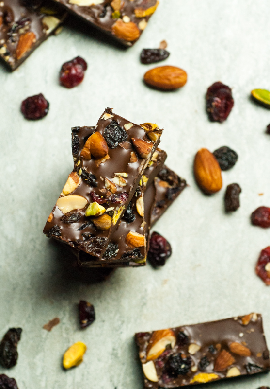 Trail Mix Dark Chocolate Bars | Dawn Loves Food